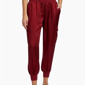 Cinq a sept Giles Twill Cargo Joggers  Satin rosewood Pants
